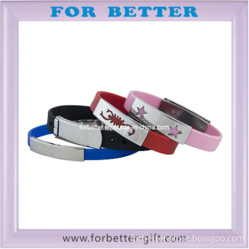 Silicone Wristband with Metal Clip